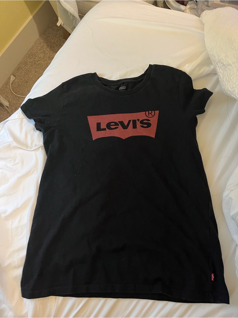Levi's Black Tee with Red Logo - Women's Short Sleeve